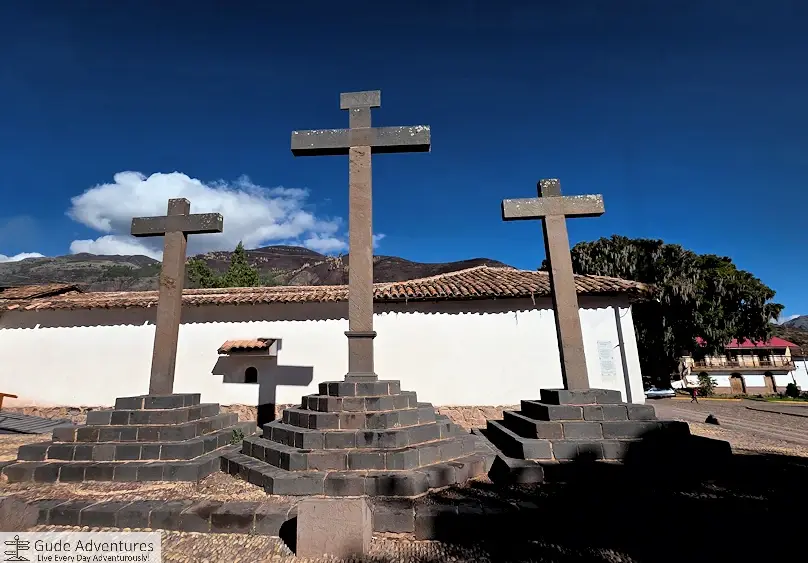 Crosses by the entrance to the Church of San Pedro Apóstol