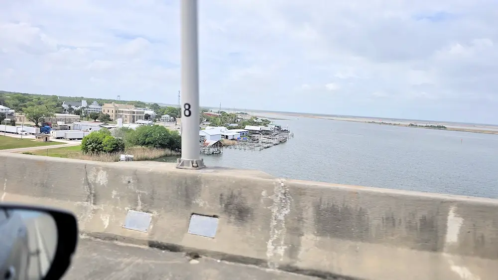 View of Apalachicola from the bridge over the river.