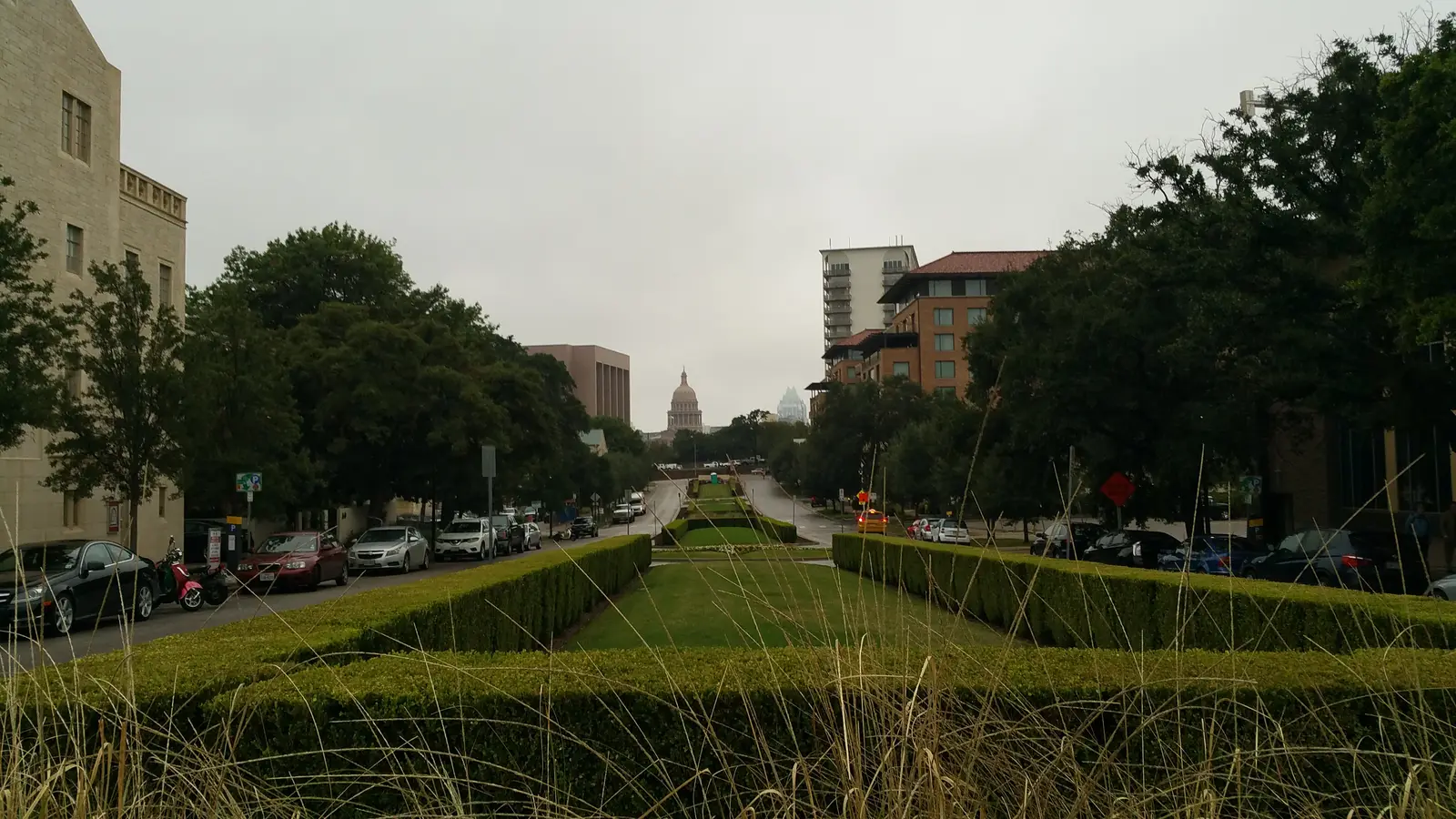 View of the Texas state capitol from the University of Texas campus.