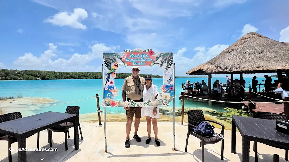 Lunch on the shore of the Bacalar Lagoon