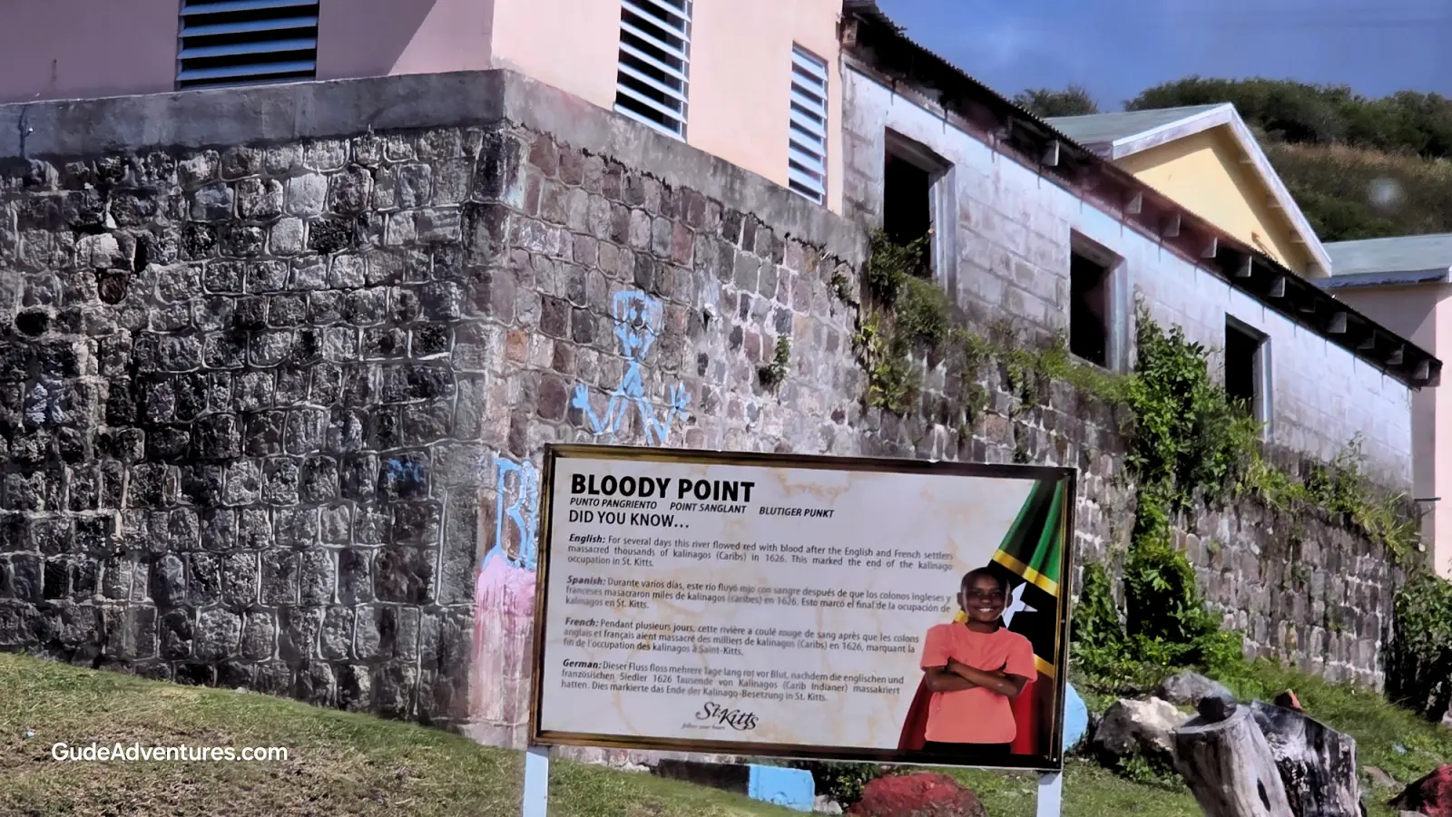 Bloody Point was the site of battle between the Caribes and English and French troops in 1629
