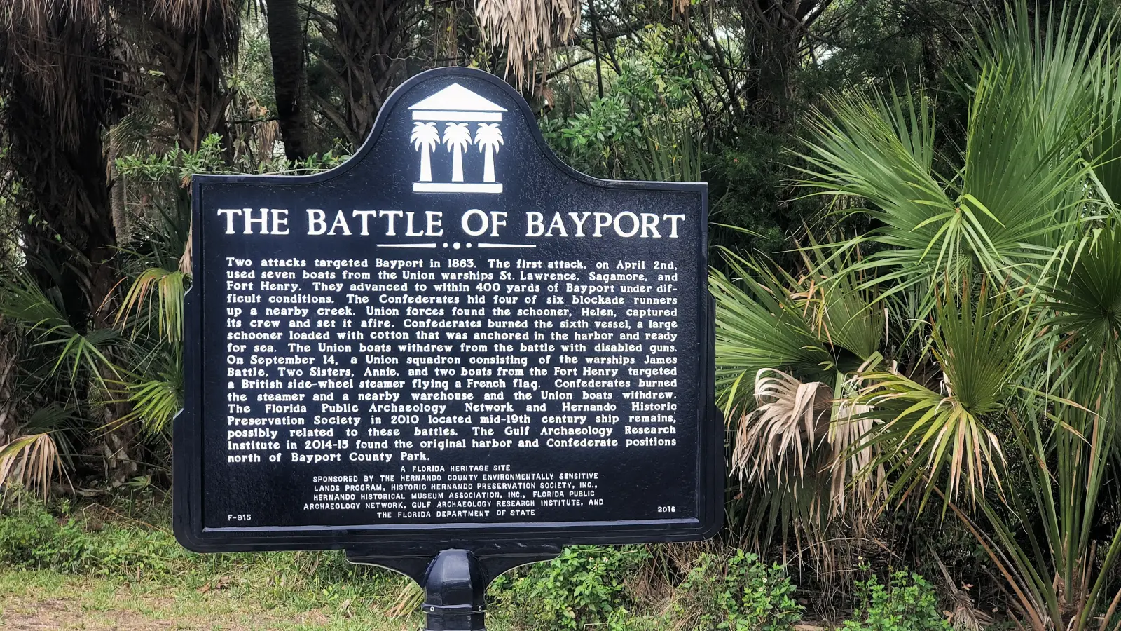 Historical marker at Bayport
