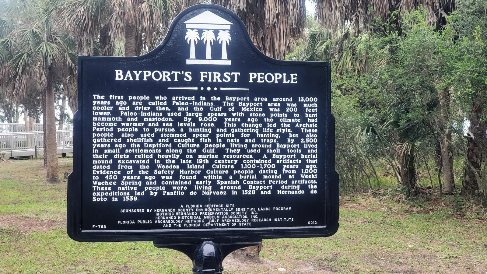 Historical marker at Bayport