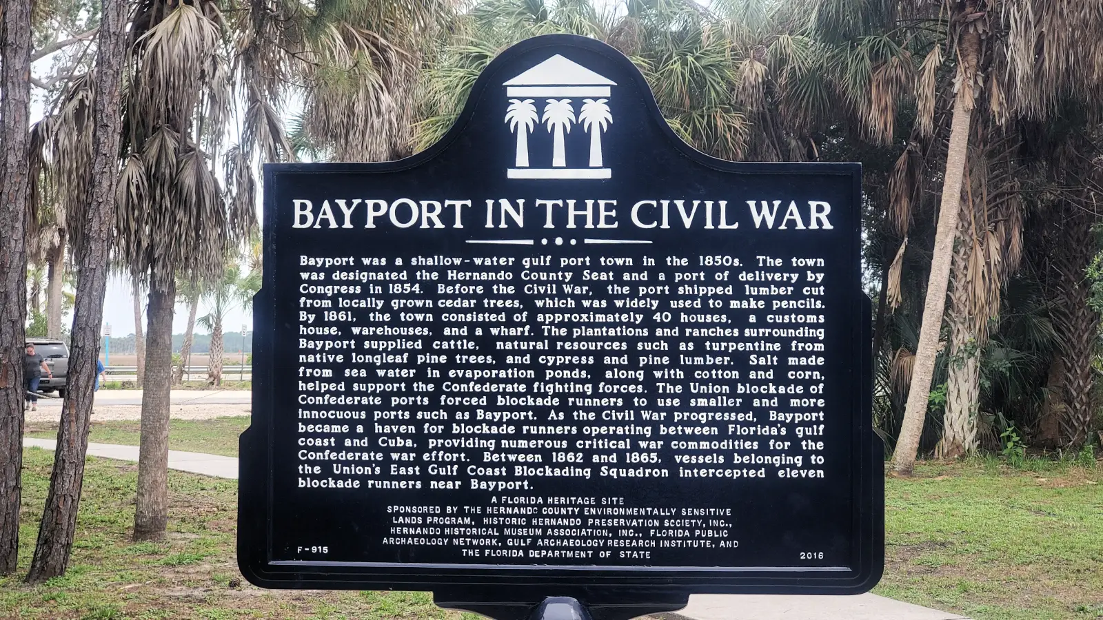 Historical marker at Bayport