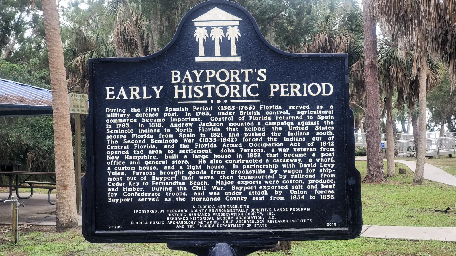 Historical marker at Bayport