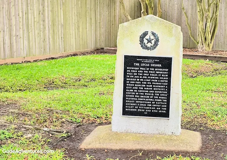The Lucas Gusher historical marker.