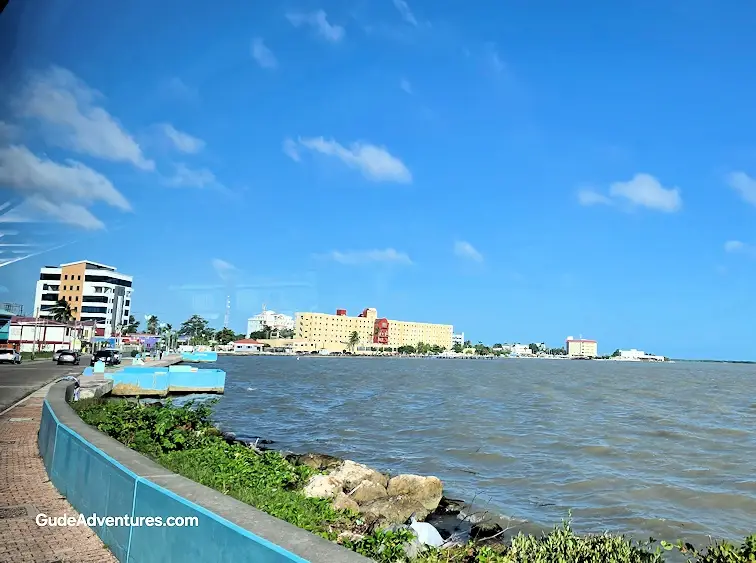 The coast along Barracks Road at New Town Barracks