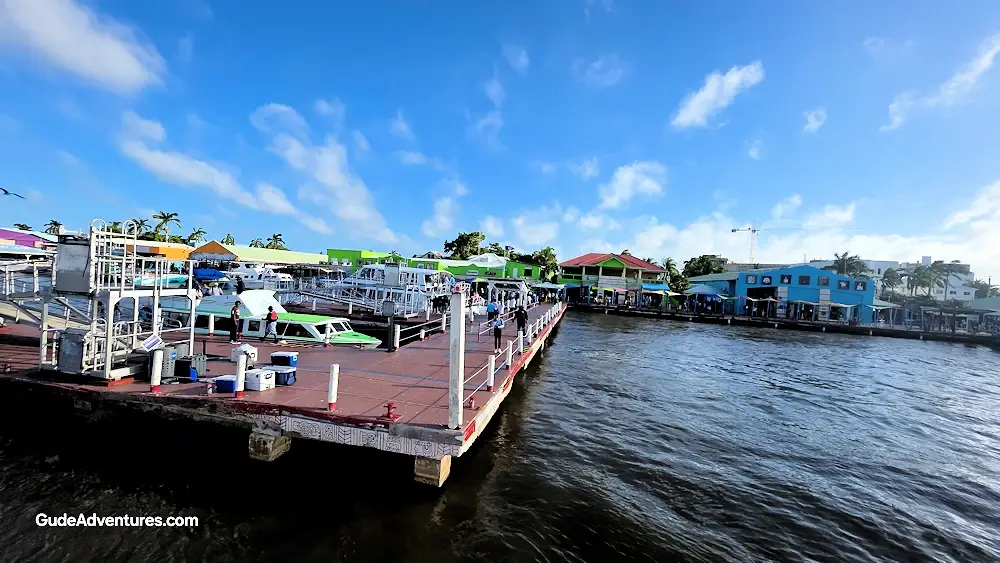 Cruise terminal tender docks at Belize City
