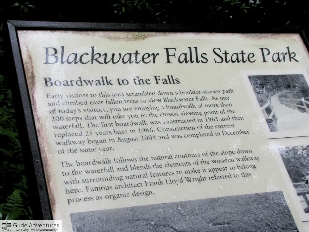 Sign about Blackwater Falls State Park