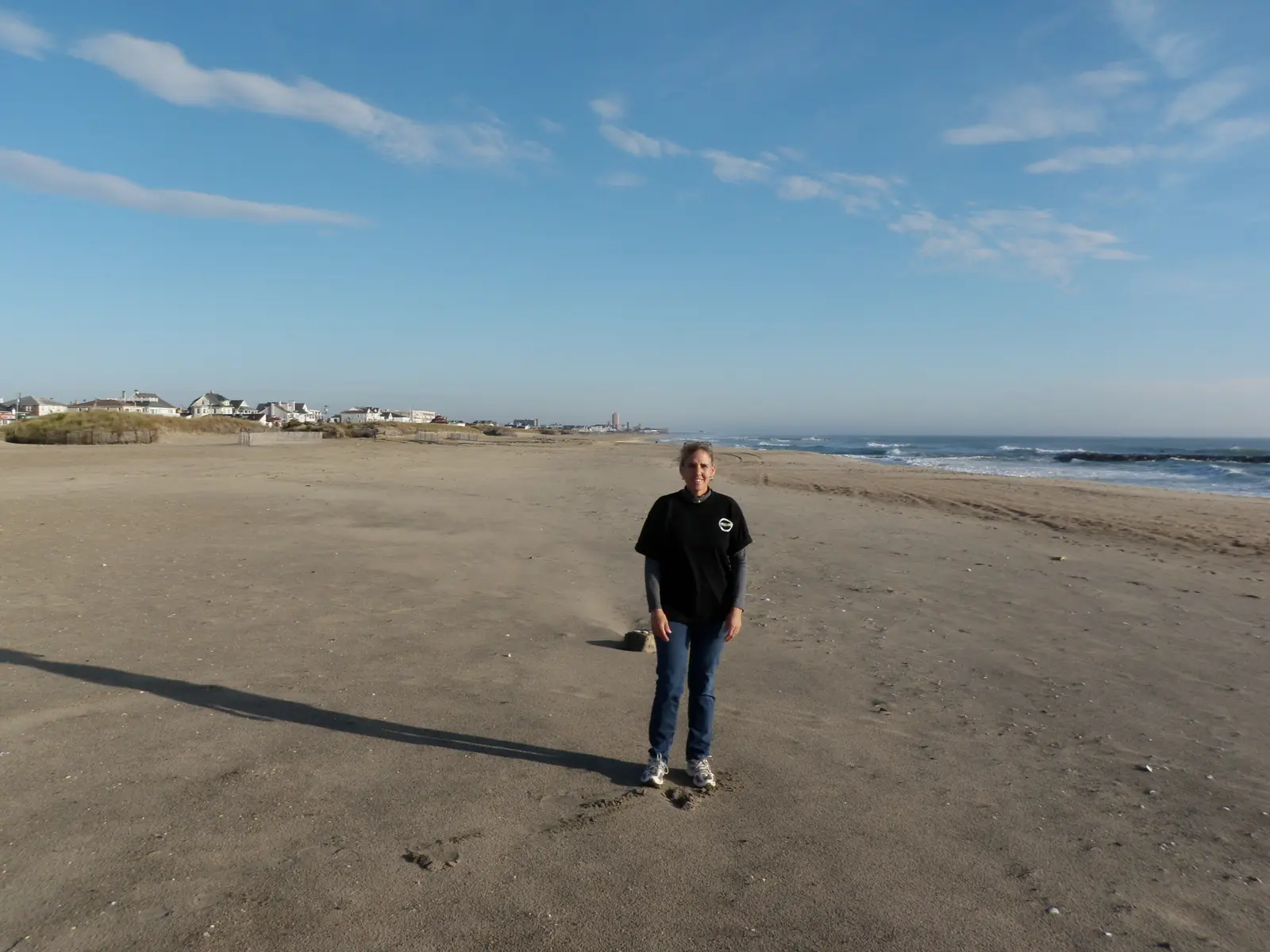 Walking on the beach at Bradley Beach, New Jersey