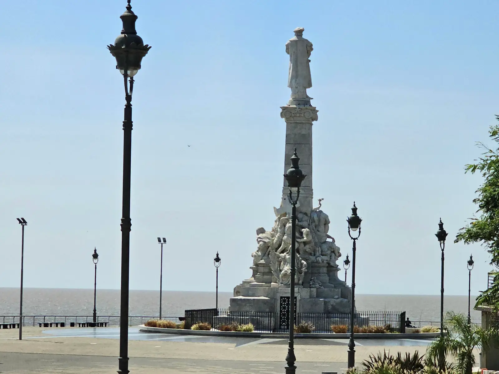 Christopher Columbus statue on the waterfront