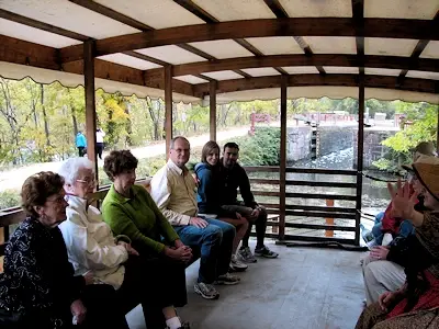 Riding on a canal boat through the locks on the C&O Canal