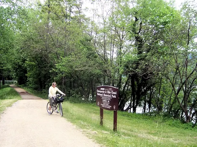 Bike riding on the C&O Canal towpath
