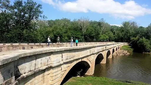 The Catoctin Creek Aqueduct where the C&O Canal crosses over the Catoctin Creek