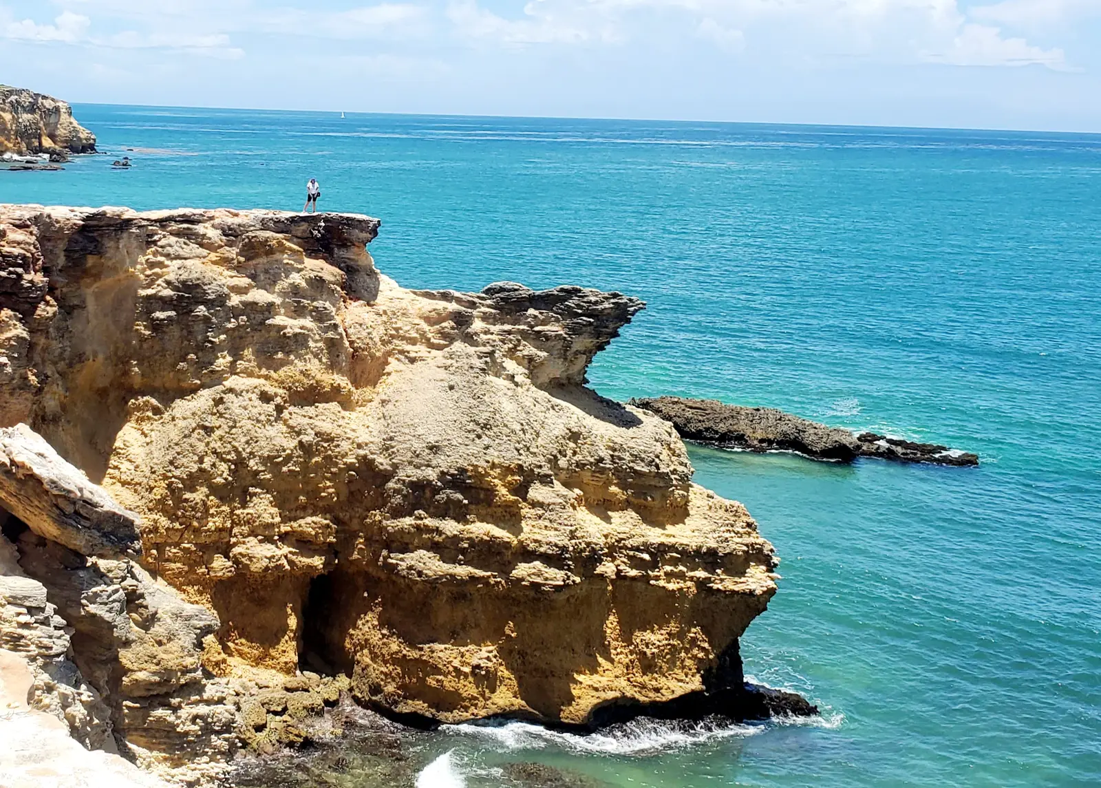 The cliffs here are over 70 ft high. So, be careful to not get too close to the edge.