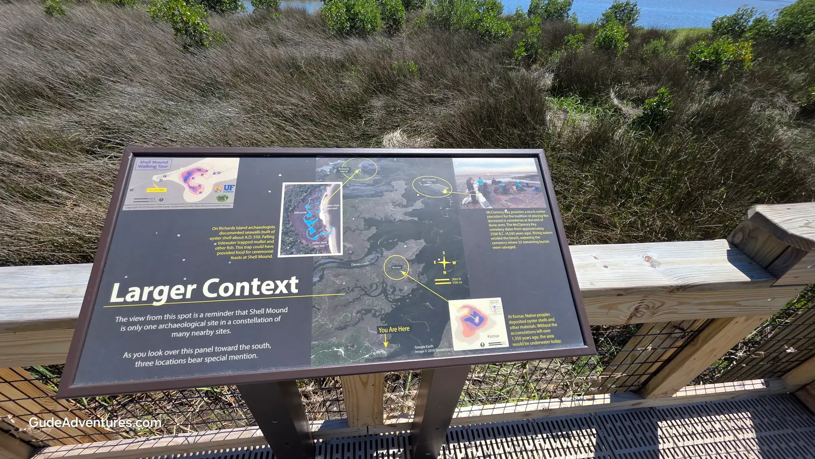 Visitor information at Shell Mound observation deck