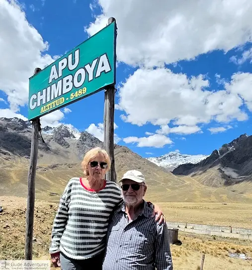 Chimboya Peak is about 5,489 meters (18,008 feet) above sea level