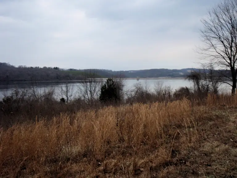 View of Lake Marburg from  a hilltop on the trail