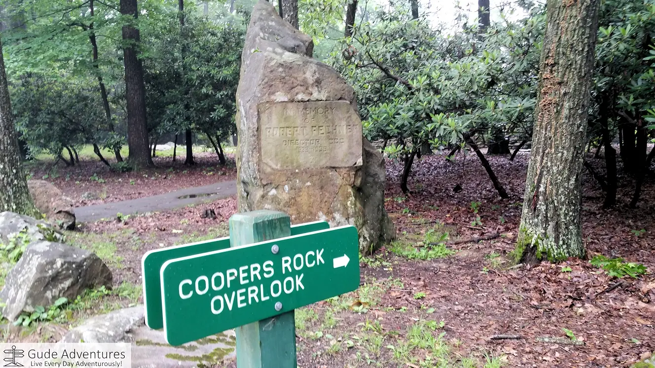 Direction sign to Coopers Rock Overlook