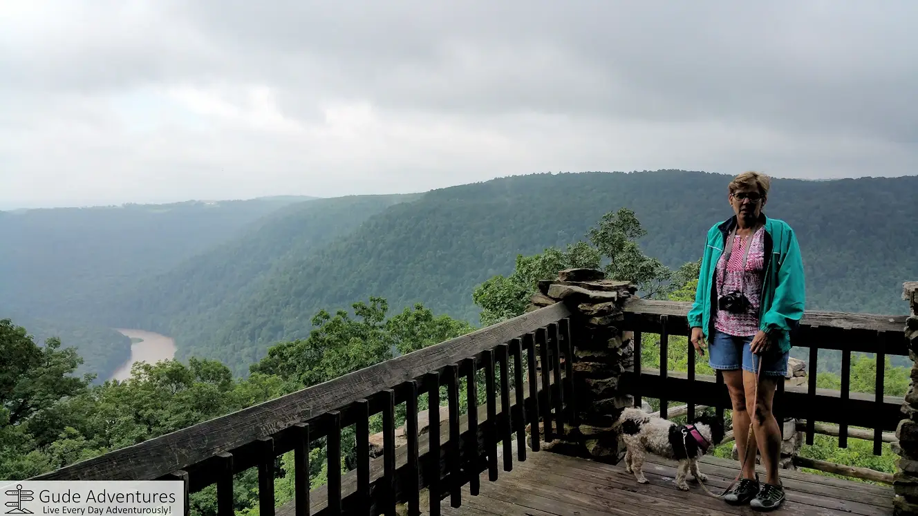 View from Coopers Rock Overlook 1,200 ft down in the Cheat River Gorge 