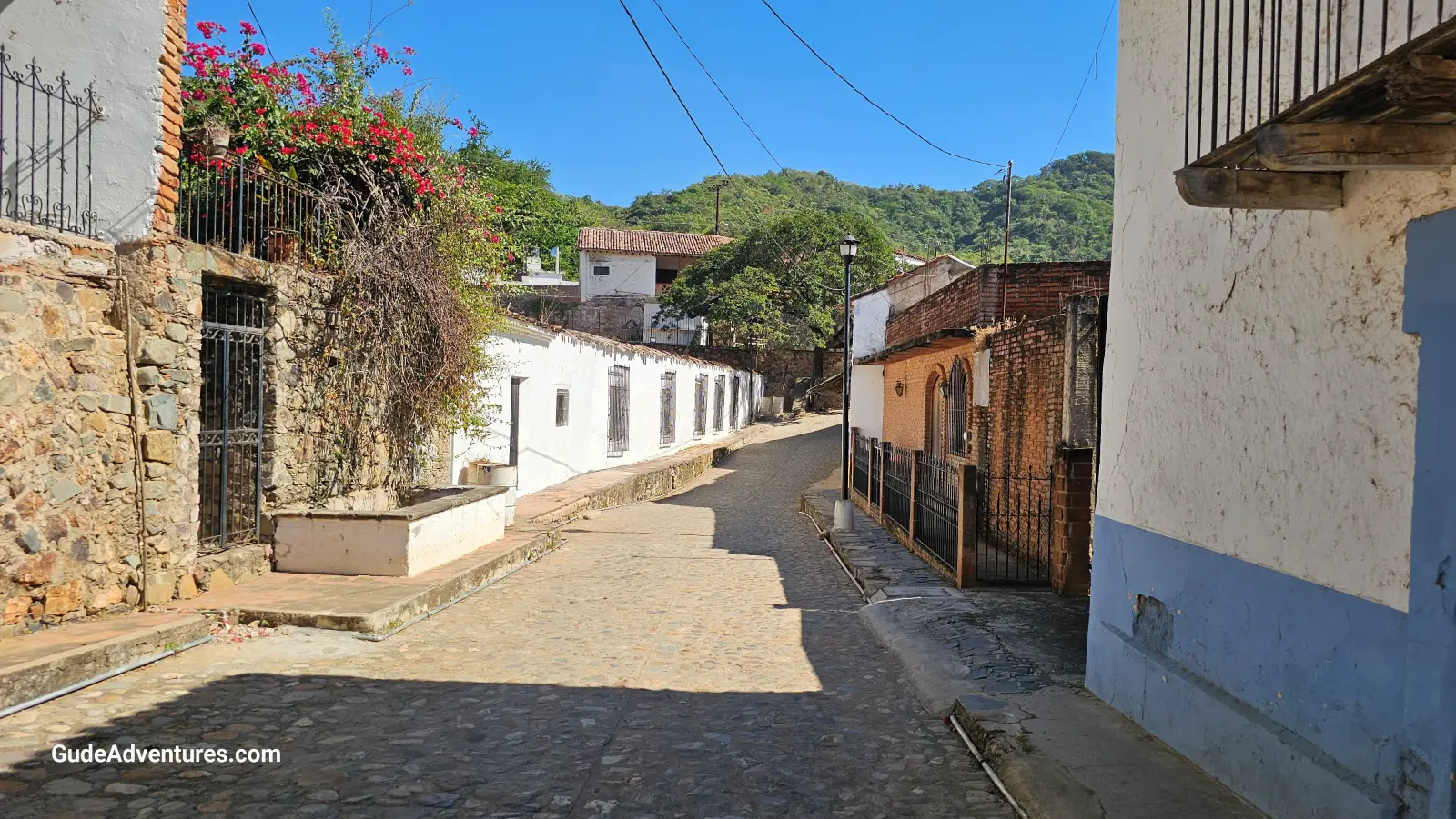 Cobblestone street in Copala.