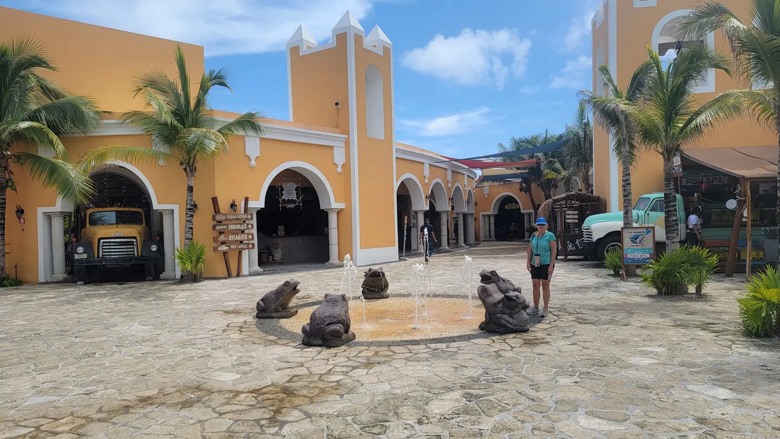Fountain in the port area.