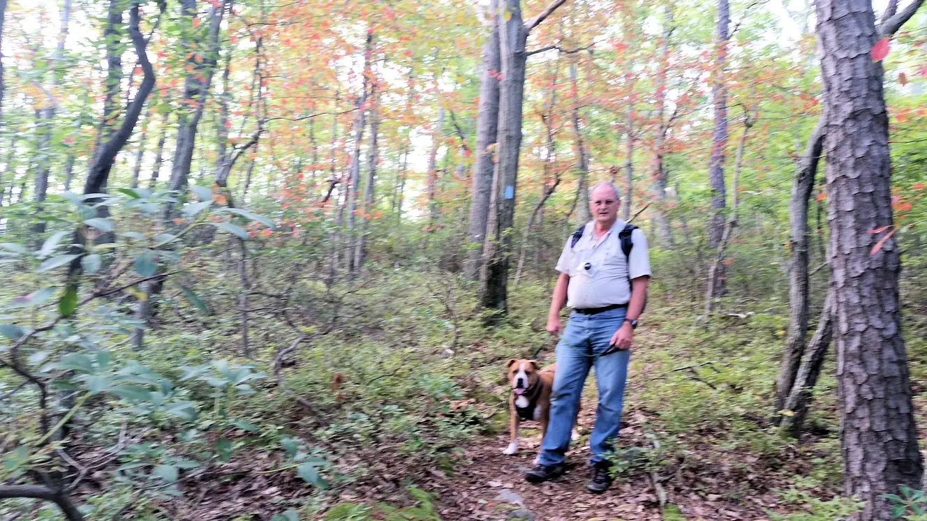 Hiking in the forest at Cowans Gap