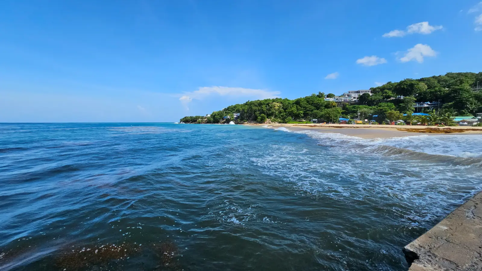 View north from the pier at Crash Boat Beach.