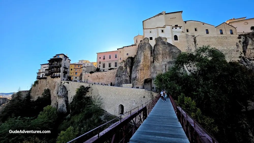 View of the Casas Colgadas (hanging houses) from the Puente de San Pablo Bridge