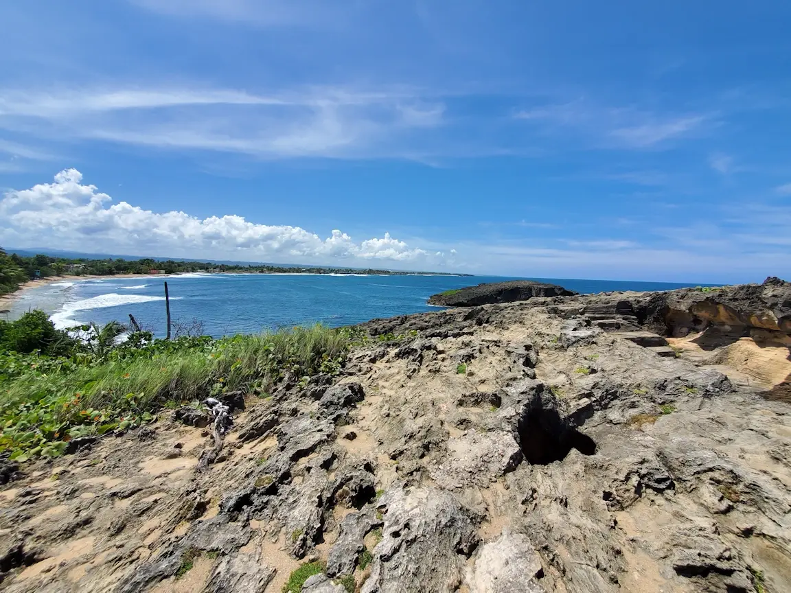 View of one of  the arches from the top of the cliffs.