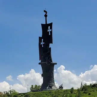 The 360 ft bronze statue of Christopher Columbus