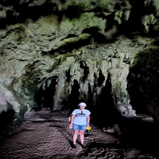 Stalactites in the cave.