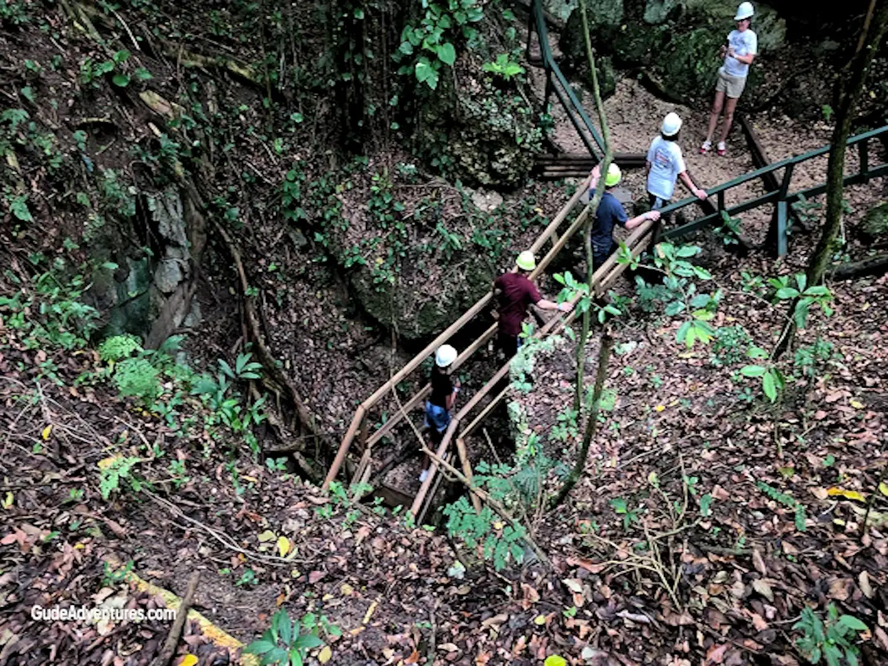 New stairway down into the cave.