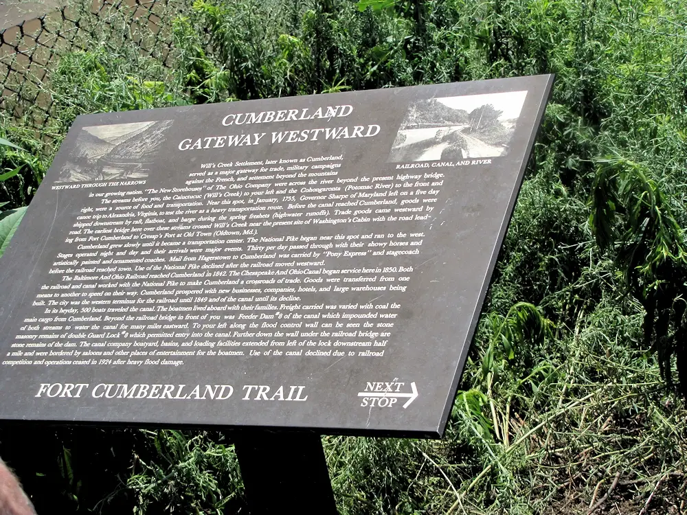Historical marker on the Fort Cumberland Trail