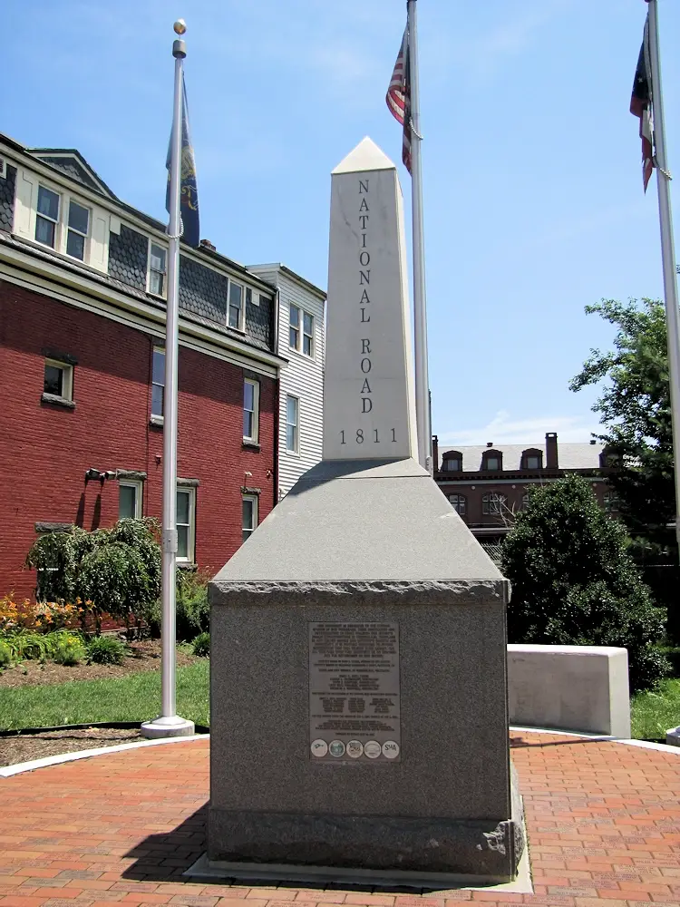 Monument to the 1811 National Road which ran from Washington DC to Cumberland