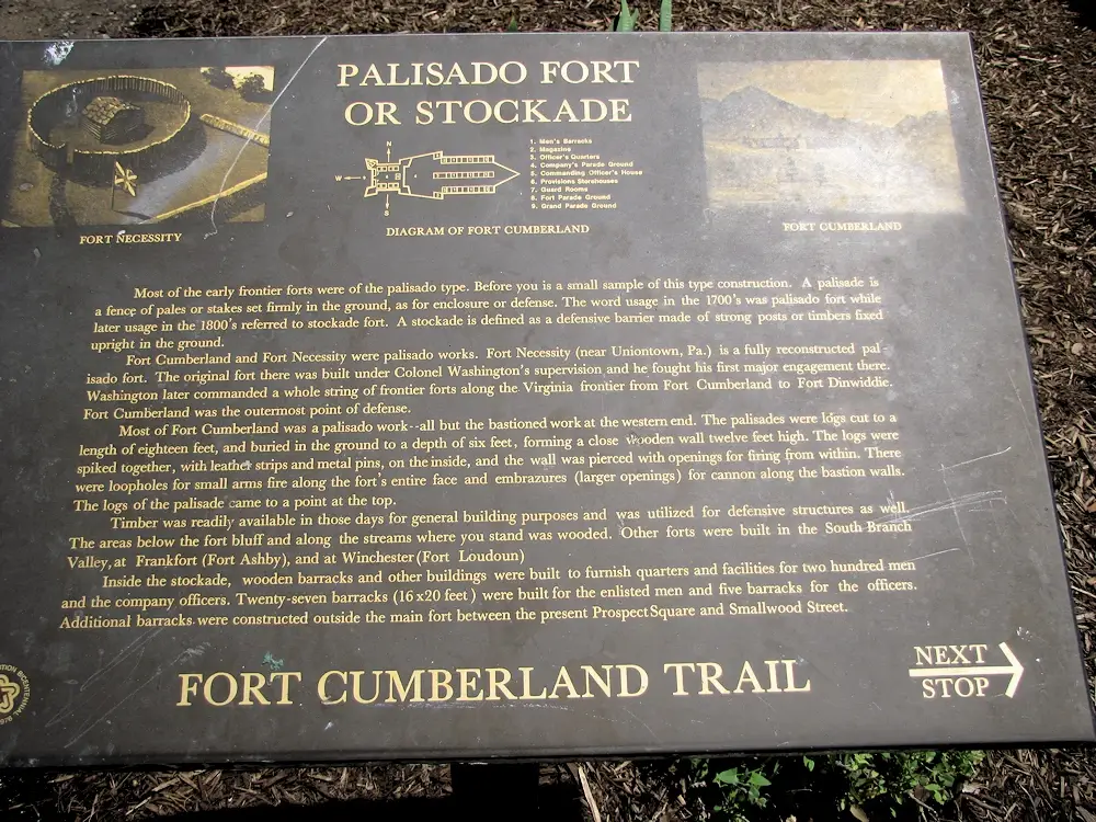 Historical marker on Fort Cumberland