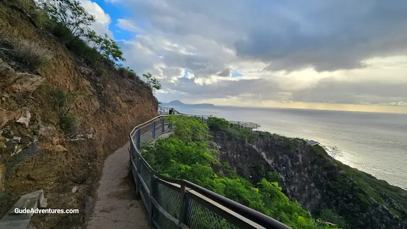 Portion of the trail on the outside of the rim.