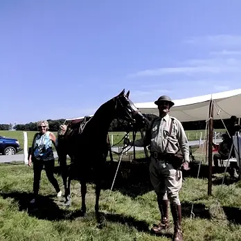 World War I Reenactor with horse