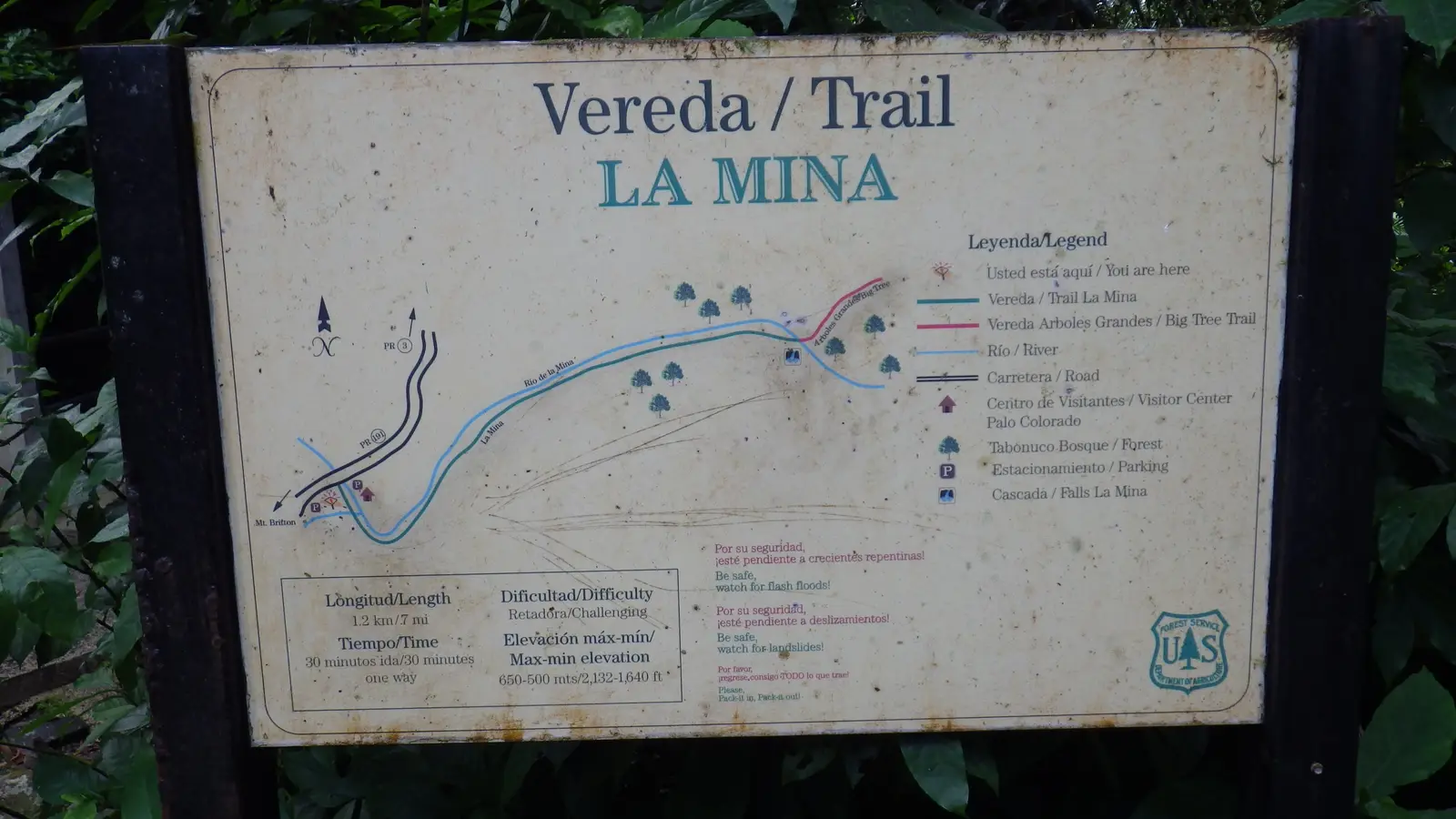 La Mina Trail sign