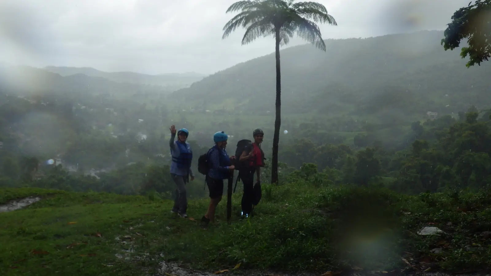 View towards the coast while it was raining.