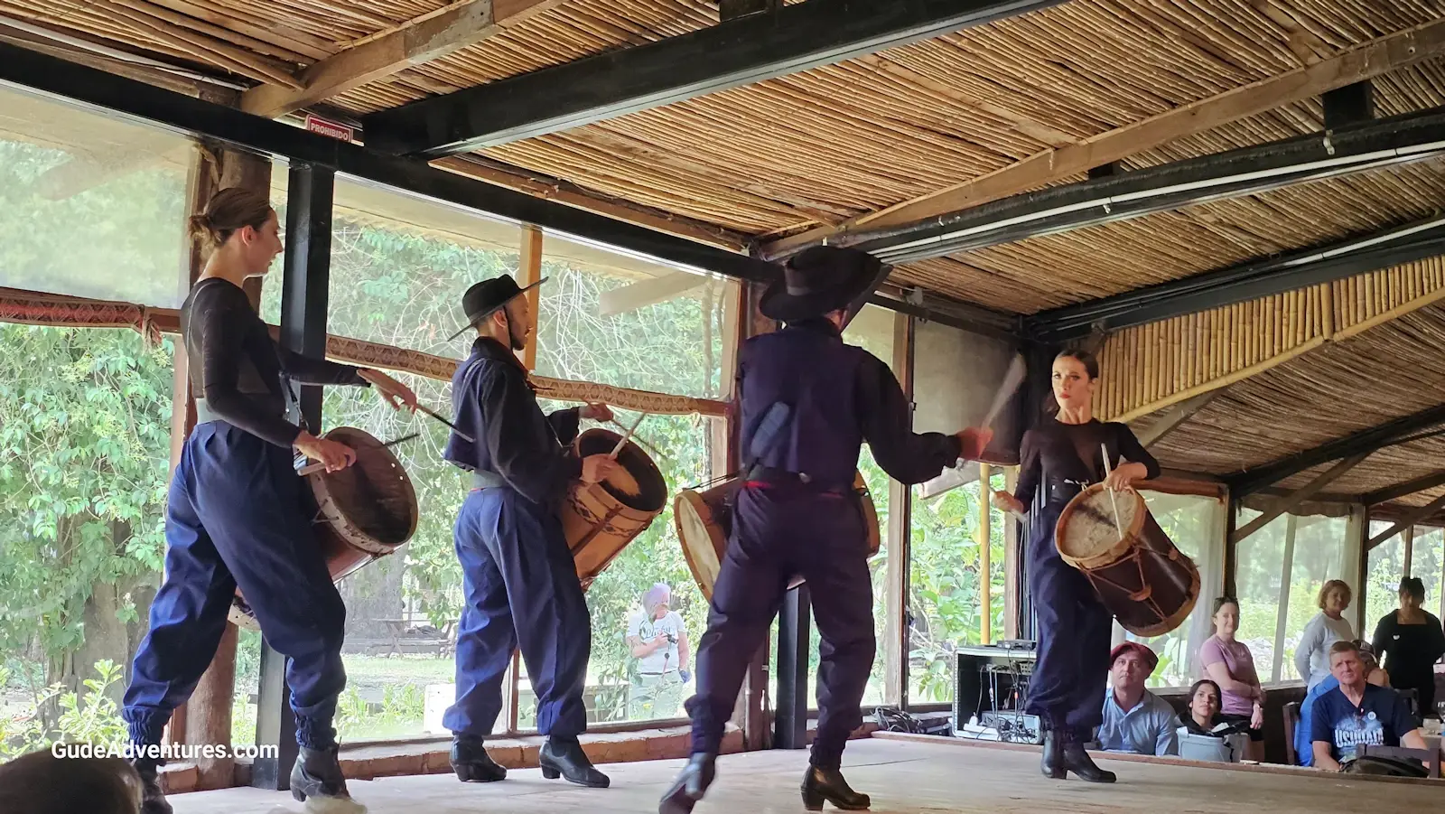 Playing traditional drums