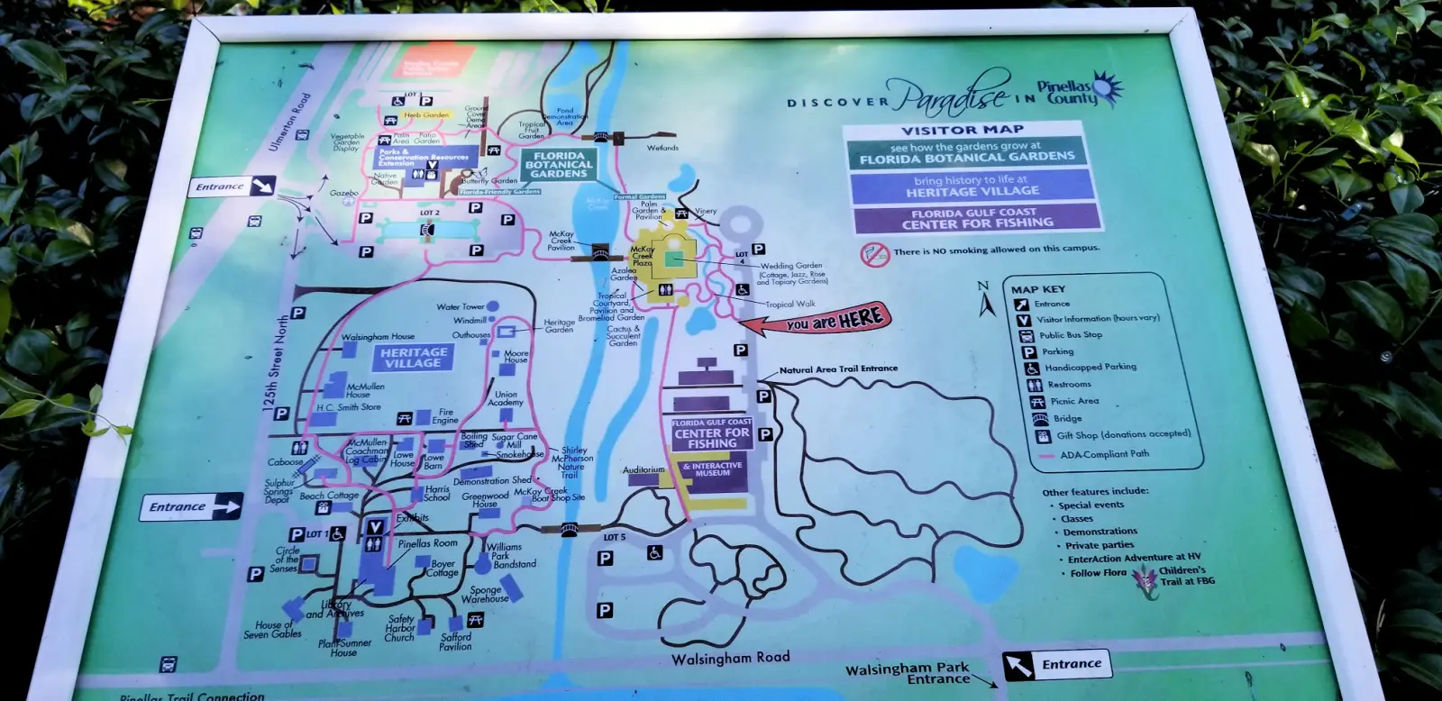 Map of the Florida Botanical Gardens and Heritage Village