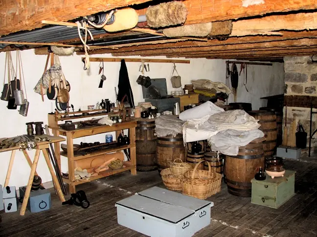 Inside the barracks at Fort Frederick