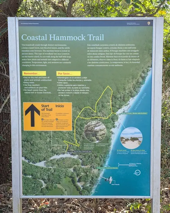 Hiking trail at Fort Matanzas