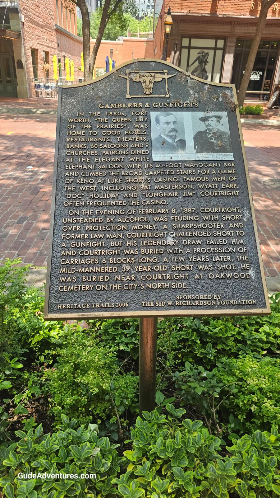 Gamblers and Gunfights historical marker