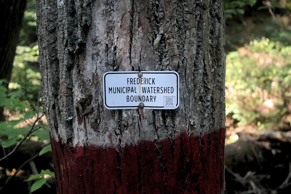 Frederick Municipal Forest boundary marker