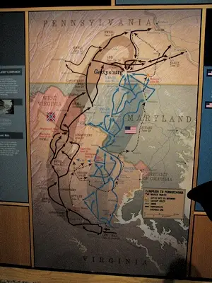 Map of the Gettysburg battlefield