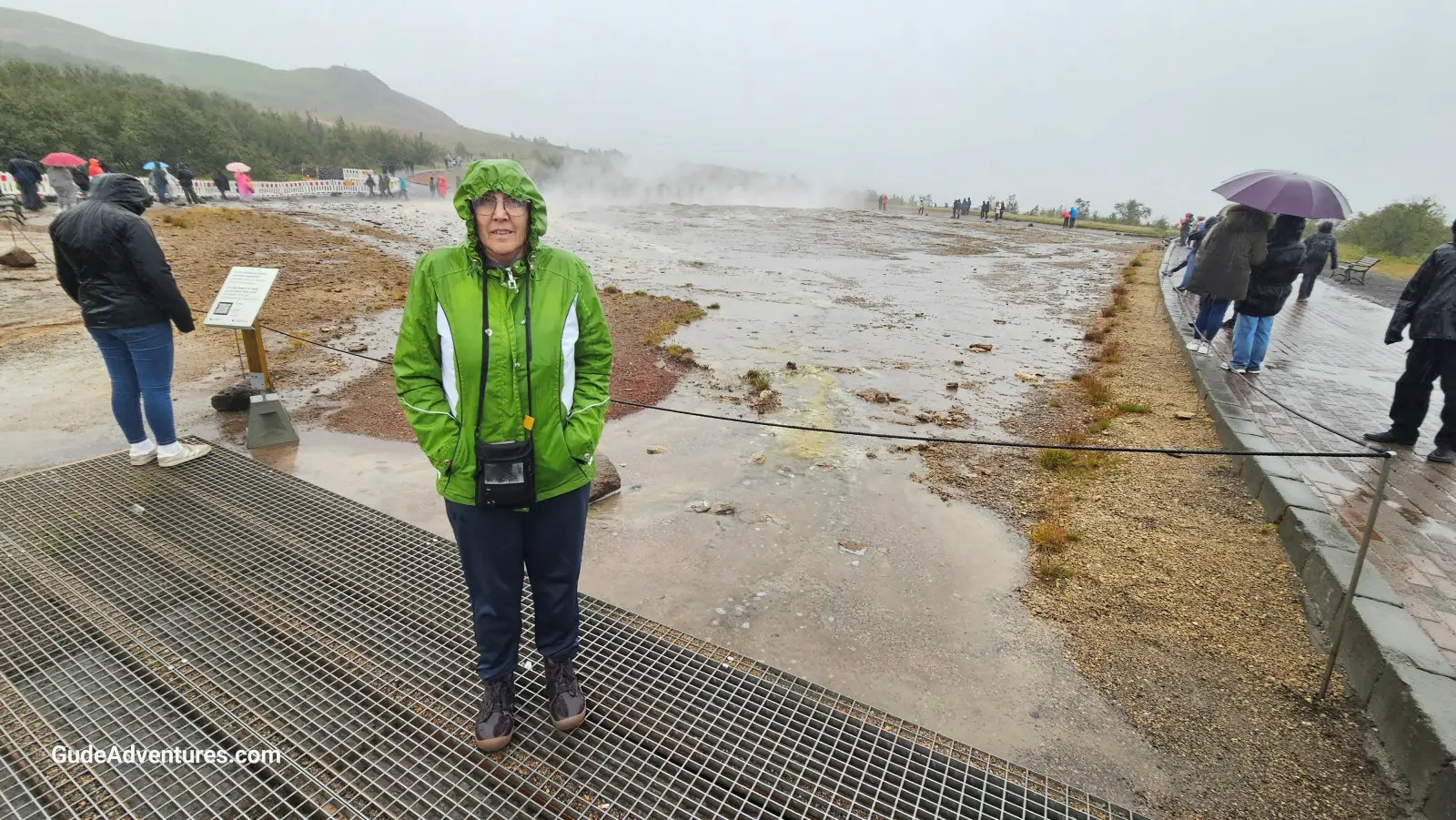 Waiting for the Strokkur Geyser to erupt.