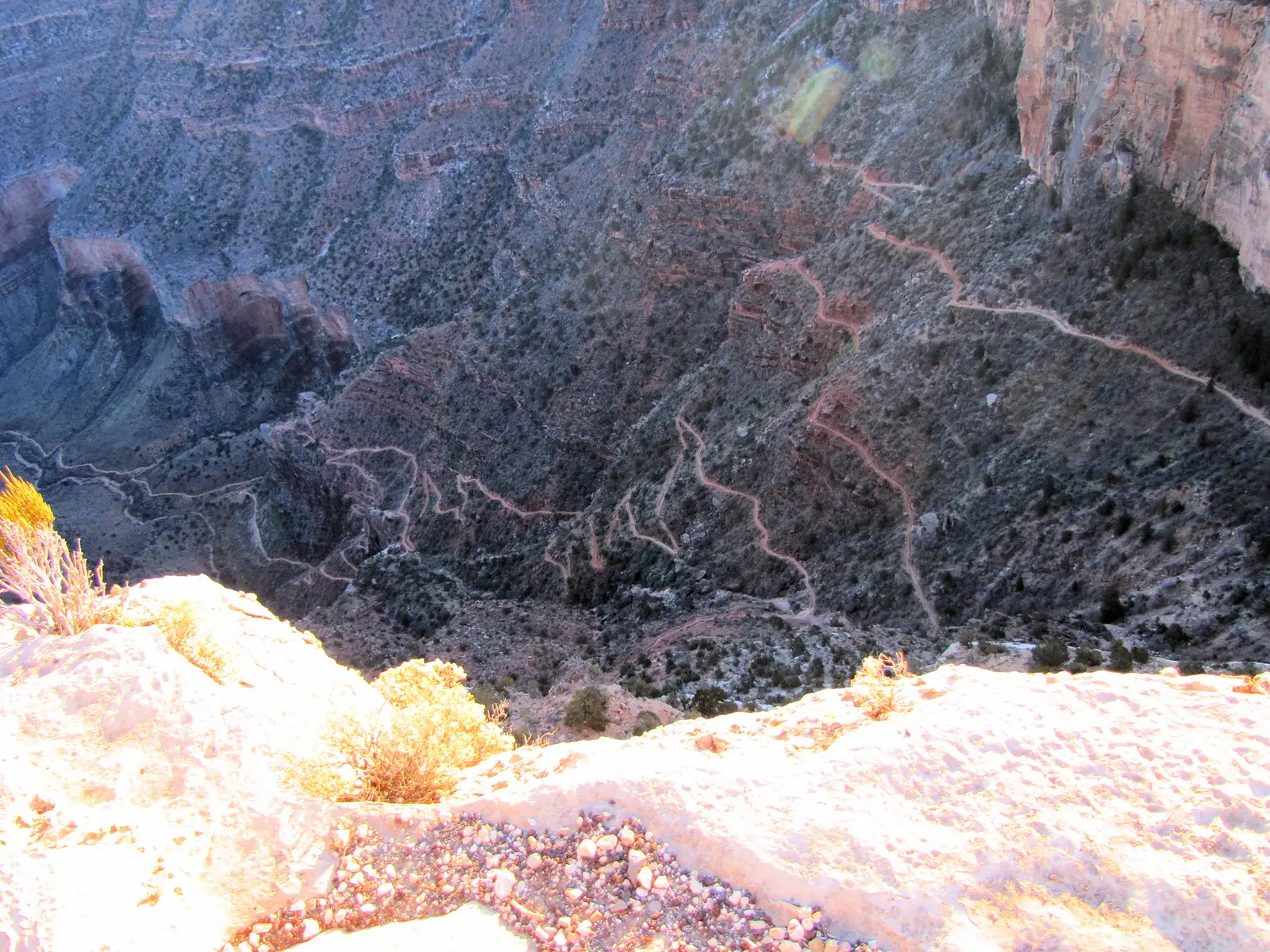 Trail which leads down to the bottom of the Grand Canyon.