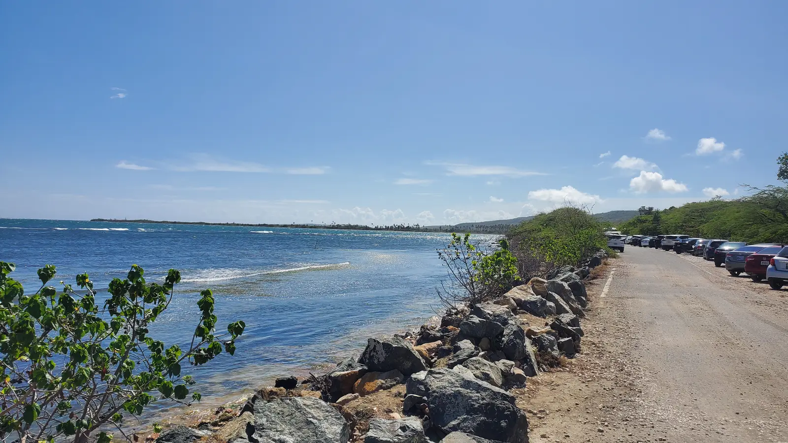 Parking area for the beach at Guánica 
